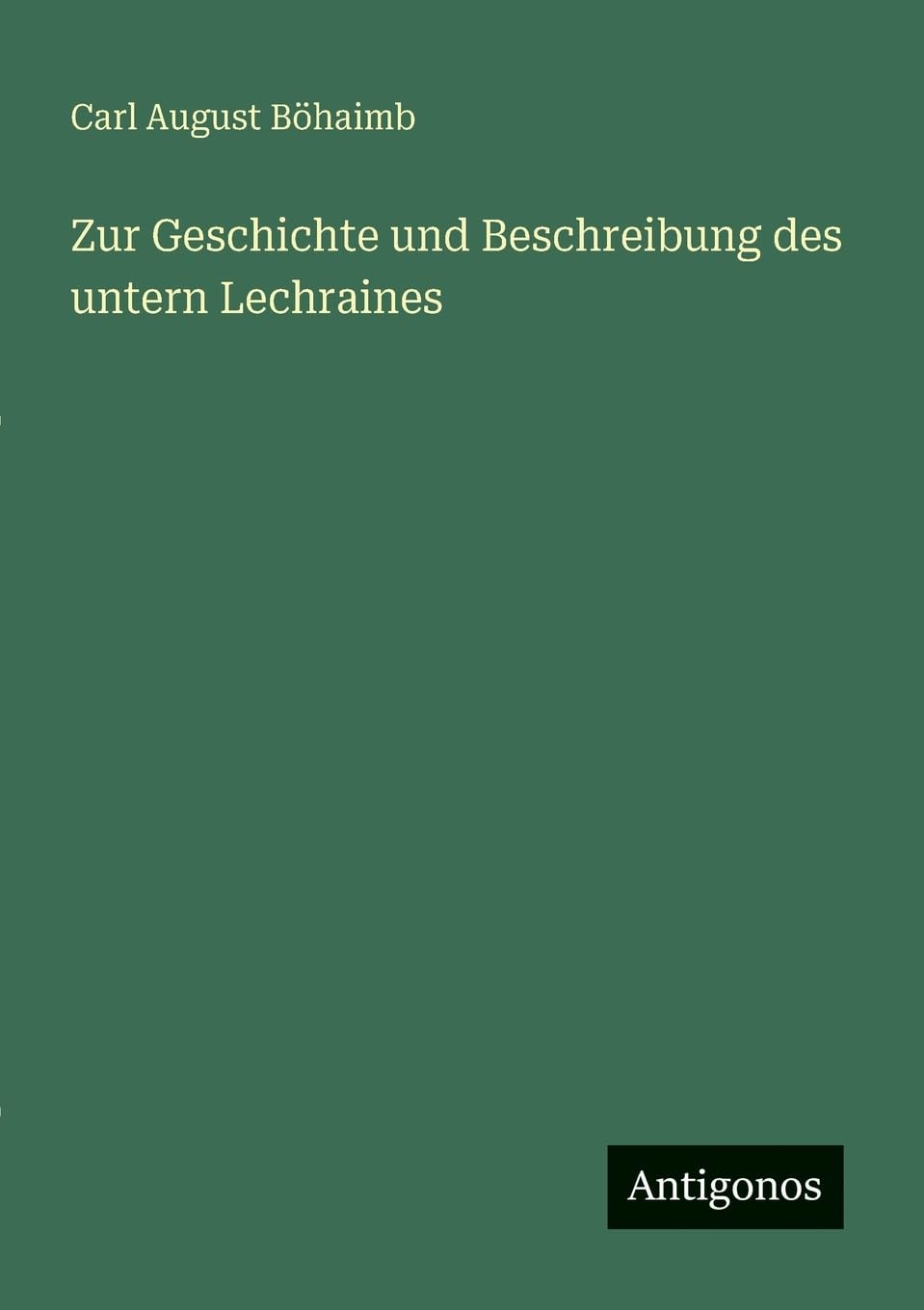 Zur Geschichte und Beschreibung des untern Lechraines
