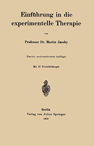 Einführung in die experimentelle Therapie