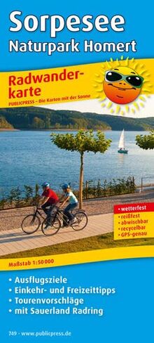Homert Sorpesee, Naturpark Homert: Radwanderkarte mit Ausflugszielen, Einkehr ...