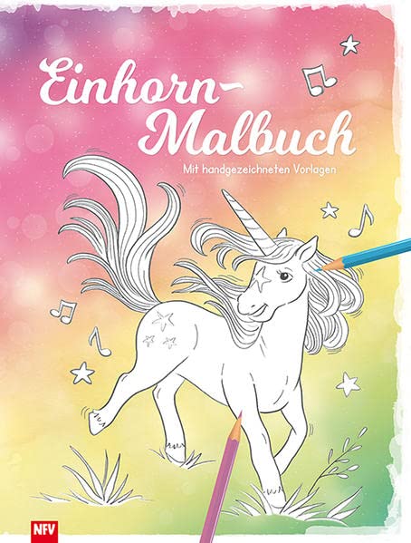 Einhorn - Malbuch: Mit handgezeichneten Vorlagen