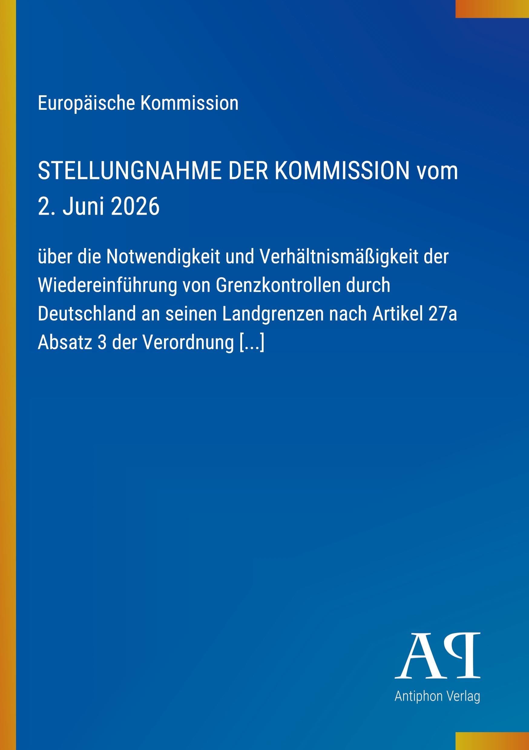 STELLUNGNAHME DER KOMMISSION vom 2. Juni 2026