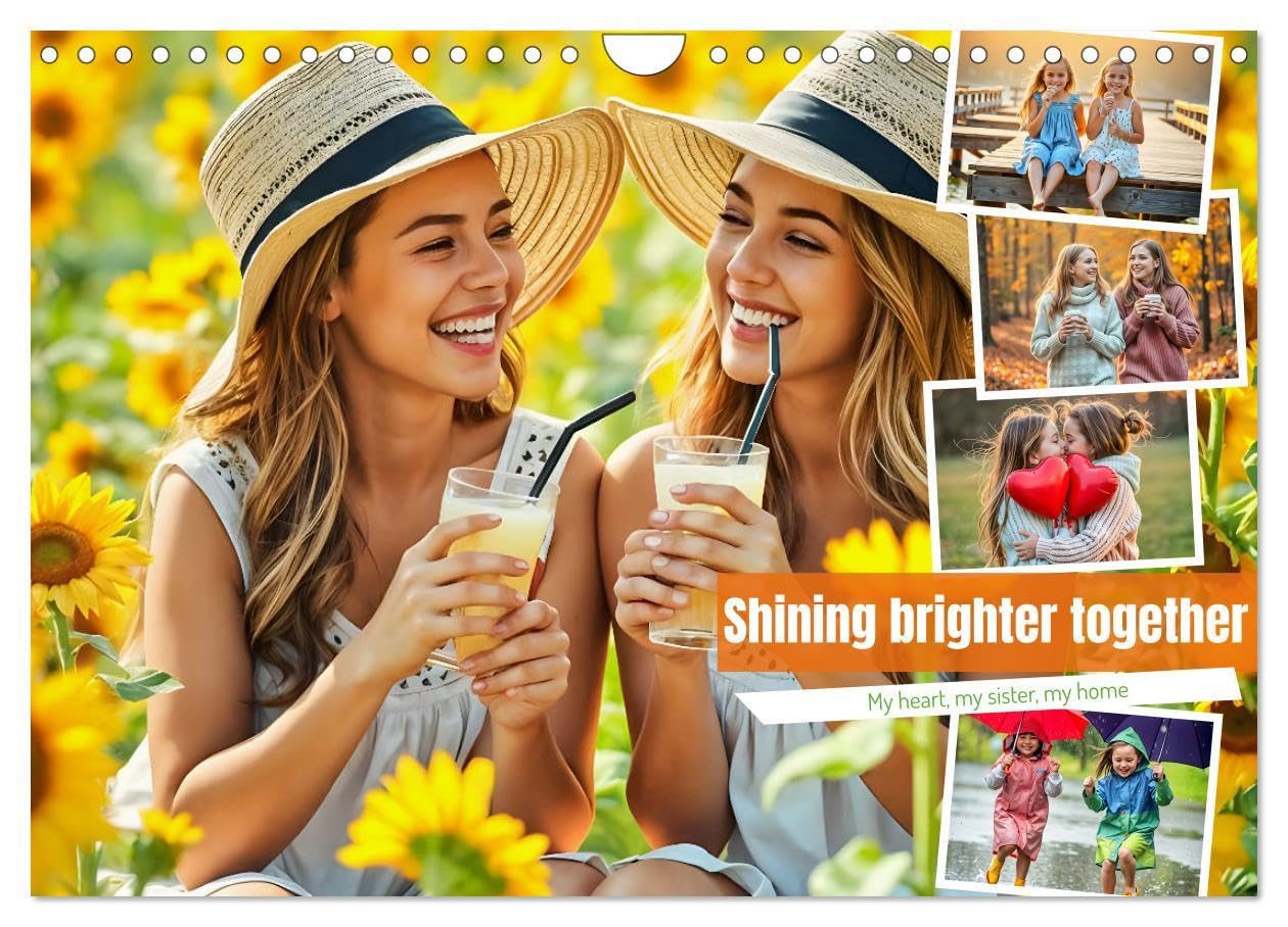 Shining brighter together - My heart, my sister, my home (Wall Calendar 2026 DIN A4 landscape), CALVENDO 12 Month Wall Calendar: The perfect calendar for you and your sister.