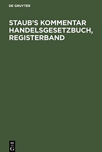 Staub's Kommentar Handelsgesetzbuch, Registerband