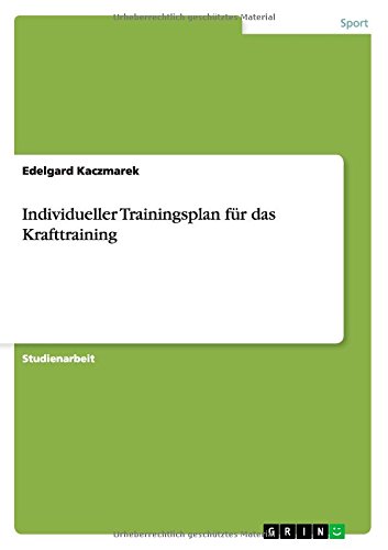 Individueller Trainingsplan für das Krafttraining