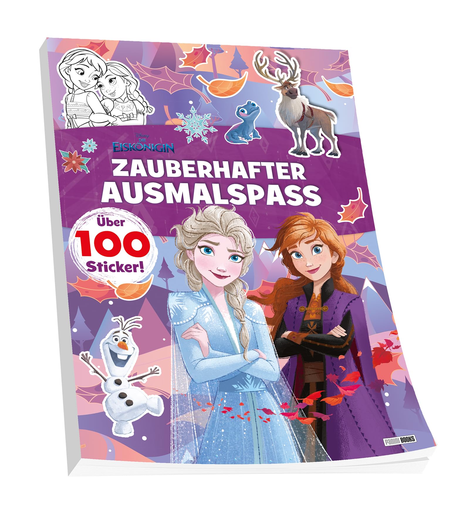 Disney Die Eiskönigin: Zauberhafter Ausmalspaß: Malblock (vierfarbig) mit über 100 Stickern