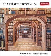 Die Welt der Bücher Postkartenkalender 2022 - Tischkalender mit 53 perforierte Postkarten zum Heraustrennen - zum Aufstellen oder Aufhängen - 16 x 17,5 cm: Kalender mit 53 Literaturpostkarten