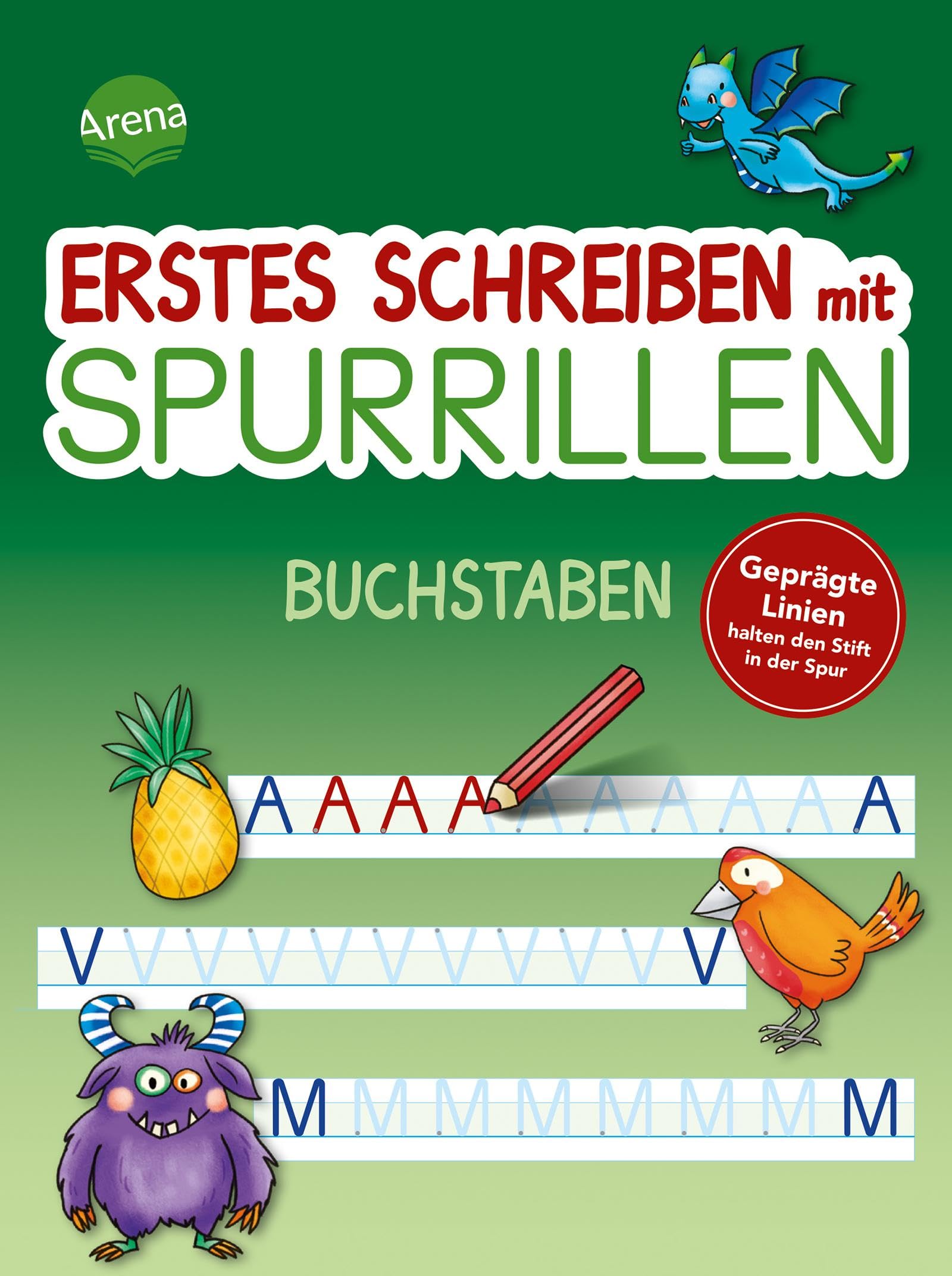 Erstes Schreiben mit Spurrillen. Buchstaben: Übungsblock zum Schreiben lernen mit geprägten Buchstaben, für ein klares Schriftbild, einfache ... für Schulanfangs- und Grundschulkinder)
