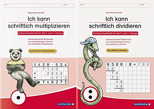 Ich kann schriftlich multiplizieren und dividieren - 2 Arbeitshefte im Set: Schülerarbeitsheft für die 3. und 4. Klasse - Aufgabensammlung zur ... Division mit ansteigendem Schwierigkeitsgrad