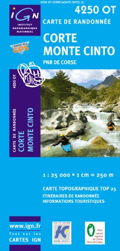 Korsika Corte - Monte Cinto - Parque National de la Corse 1 : 25 000: Carte de Randonnée
