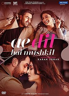 AE DIL HAI MUSHKIL Film ~ Bollywood DVD ~ Hindi mit englischem Untertitel ~ Aishwarya Rai, Ranbir Kapoor, Anushka Kharma, Shahrukh Khan ~ Karan Johar ~ India ~ 2016