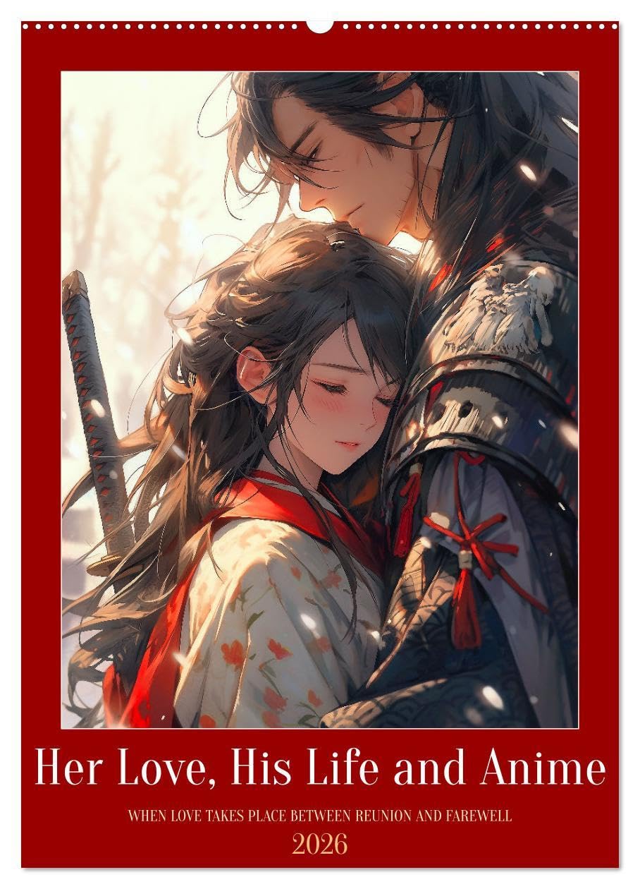 Her Love, His Life and Anime (Wall Calendar 2026 DIN A2 portrait), CALVENDO 12 Month Wall Calendar: Various love scenes captured in the popular anime manga style