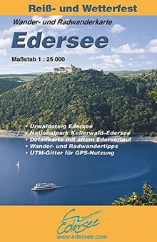 Edersee: Reiß- und Wetterfeste Rad- und Wanderkarte