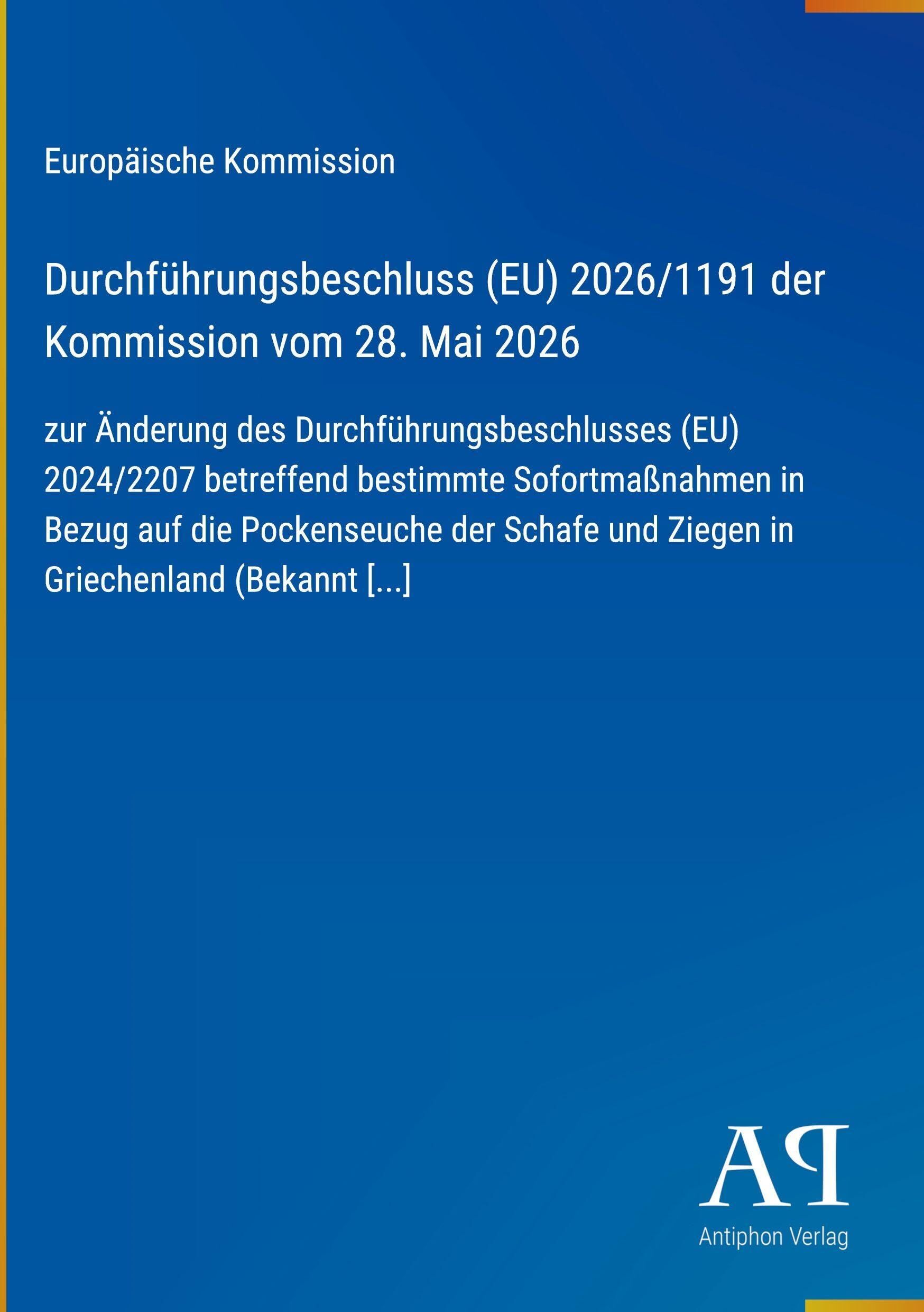 Durchführungsbeschluss (EU) 2026/1191 der Kommission vom 28. Mai 2026