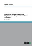 Wirkung der Rechtsakte der EU auf Mitgliedsstaaten, Bürger und Unternehmen (Stand 2004)