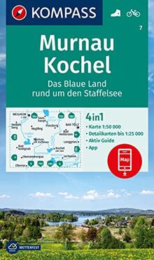 KOMPASS Wanderkarte 7 Murnau, Kochel - Das blaue Land rund um den Staffelsee 1:50.000: 4in1 Wanderkarte mit Aktiv Guide und Detailkarten inklusive ... Verwendung in der KOMPASS-App. Fahrradfahren.