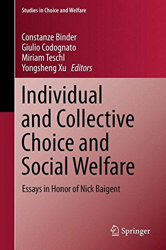 Individual and Collective Choice and Social Welfare: Essays in Honor of Nick Baigent (Studies in Choice and Welfare)