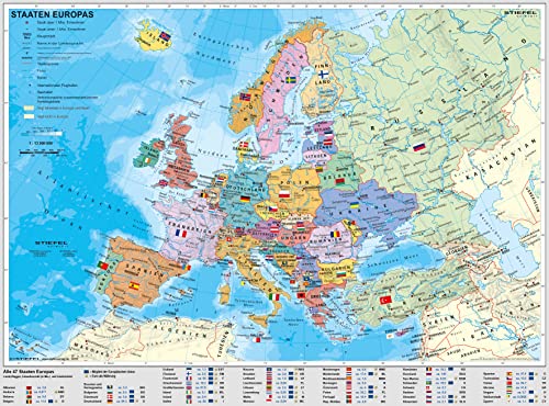 Europa physisch politisch - Heinrich Stiefel Karte (im Sinne von Landkarte)