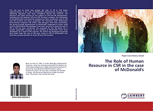 The Role of Human Resource in CSR in the case of McDonald's