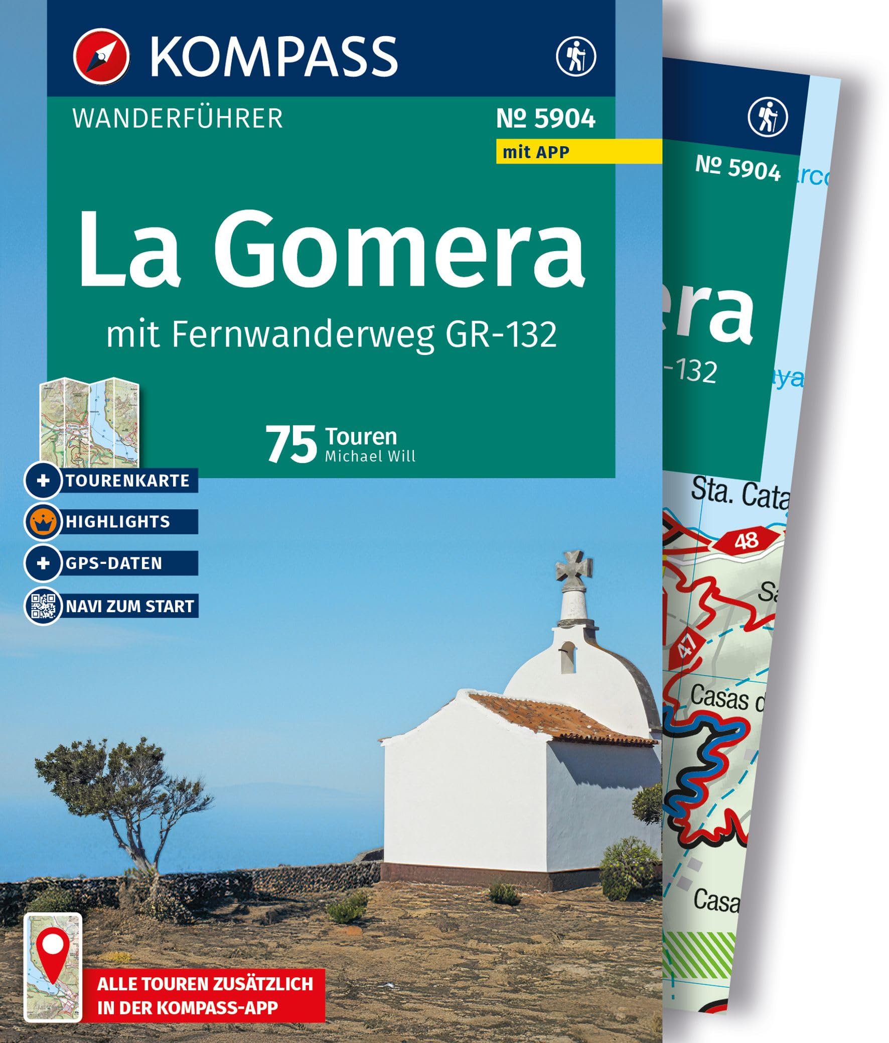 KOMPASS Wanderführer La Gomera, mit Fernwanderweg GR-132, 75 Touren mit Extra-Tourenkarte: mit Touren und GPS-Daten in der KOMPASS-App