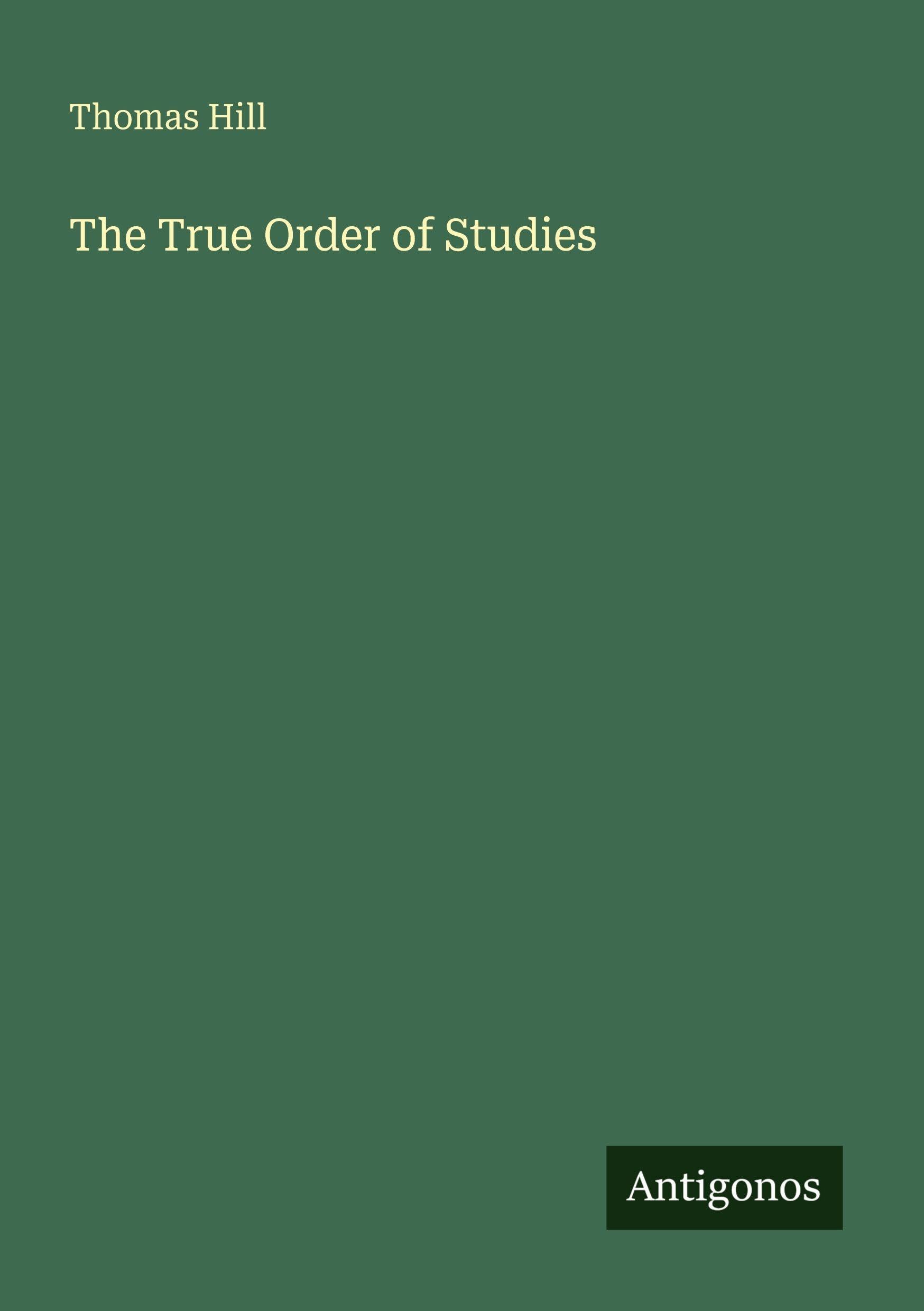 The True Order of Studies
