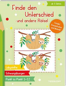 Finde den Unterschied und andere Rätsel: Rätselspaß für Kinder ab 3 Jahren (Rätsel, Spaß, Spiele)