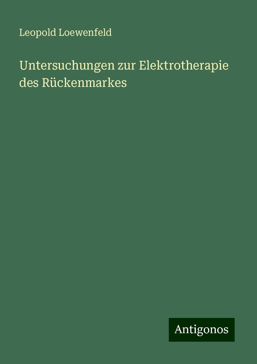 Untersuchungen zur Elektrotherapie des Rückenmarkes