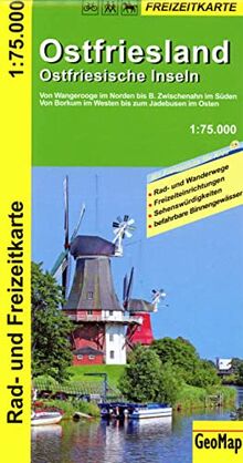 Ostfriesland Ostfriesische Inseln 1:75.000 Rad- und Freizeitkarte: 1:75.000 (Geo Map)