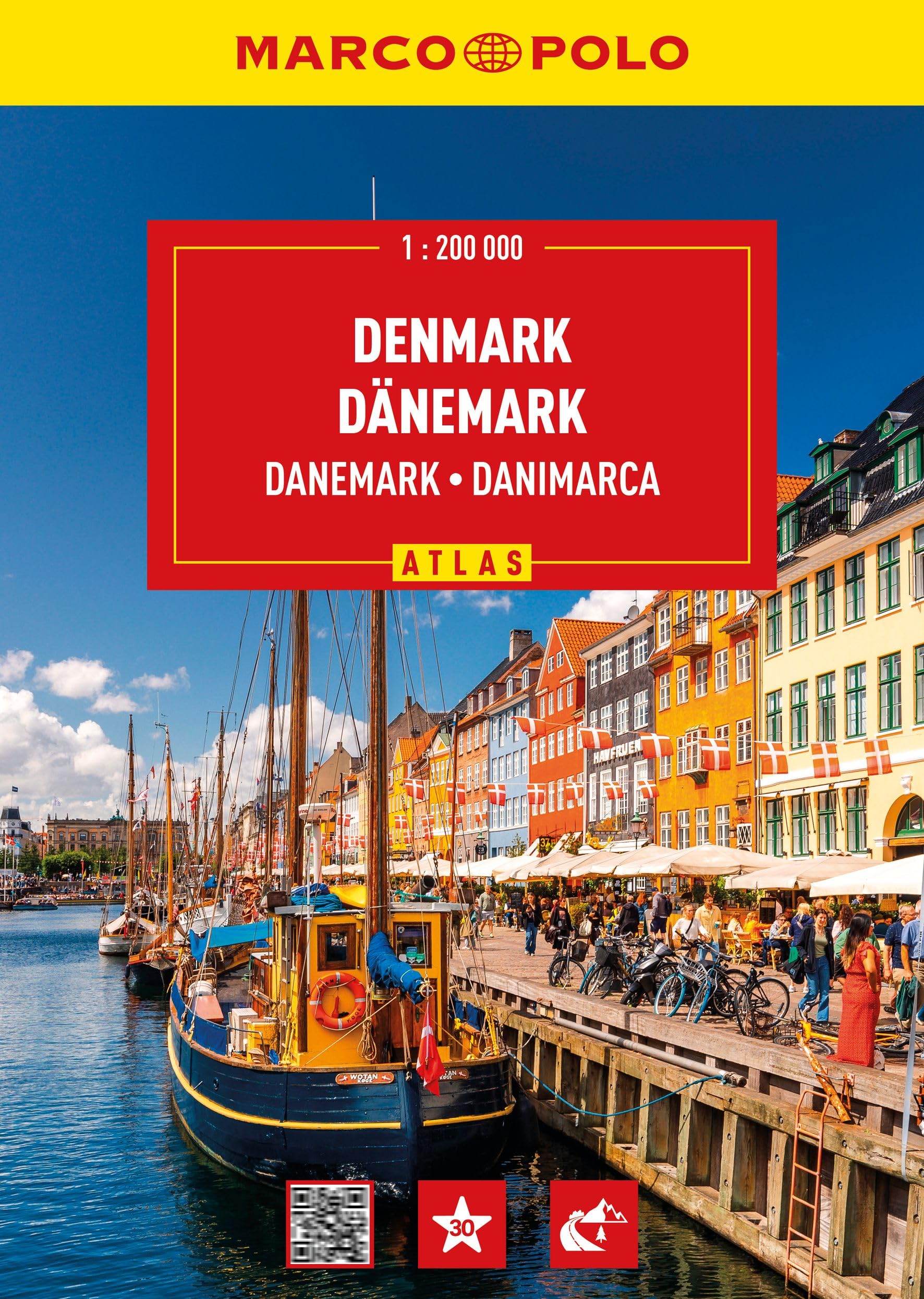 MARCO POLO Reiseatlas Dänemark 1:200.000: Straßenatlas und Autoatlas mit Europa in 1:4,5 Mio. Spiralbindung