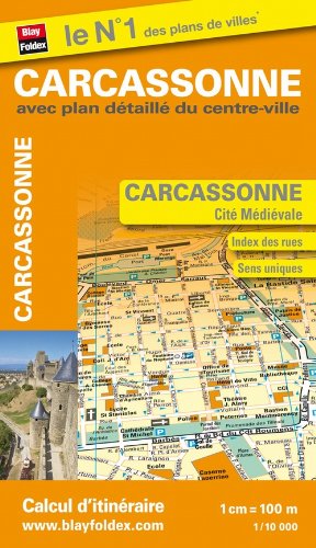 Plan de Carcassonne avec plan détaillé du centre ville et de la Cité ...