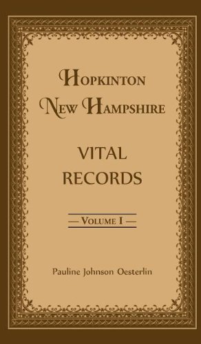 Hopkinton, New Hampshire, Vital Records, Volume 1