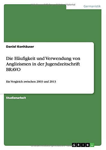 Die Häufigkeit und Verwendung von Anglizismen in der Jugendzeitschrift BRAVO: Ein Vergleich zwischen 2003 und 2013