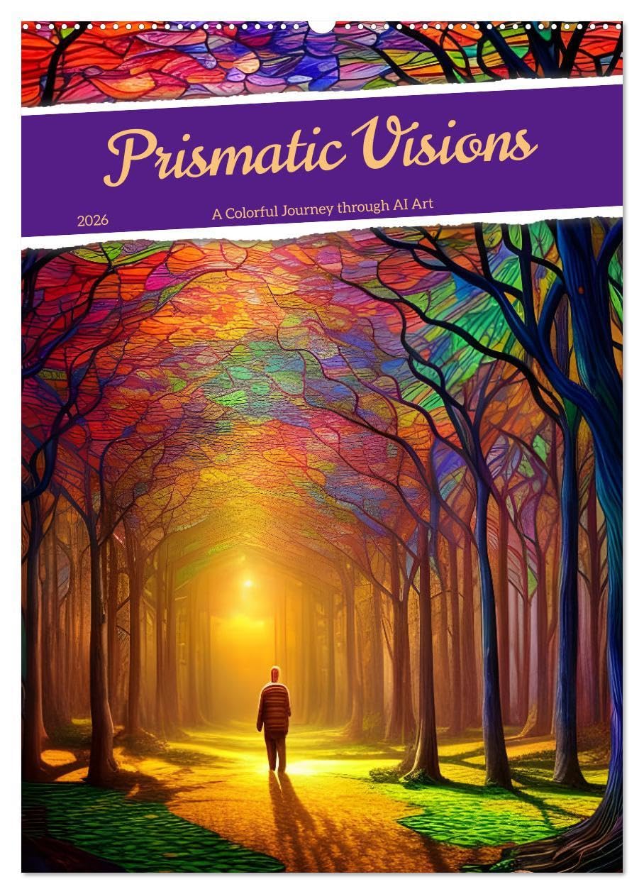 Prismatic Visions (Wall Calendar 2026 DIN A2 portrait), CALVENDO 12 Month Wall Calendar: A Colorful Journey through AI Art