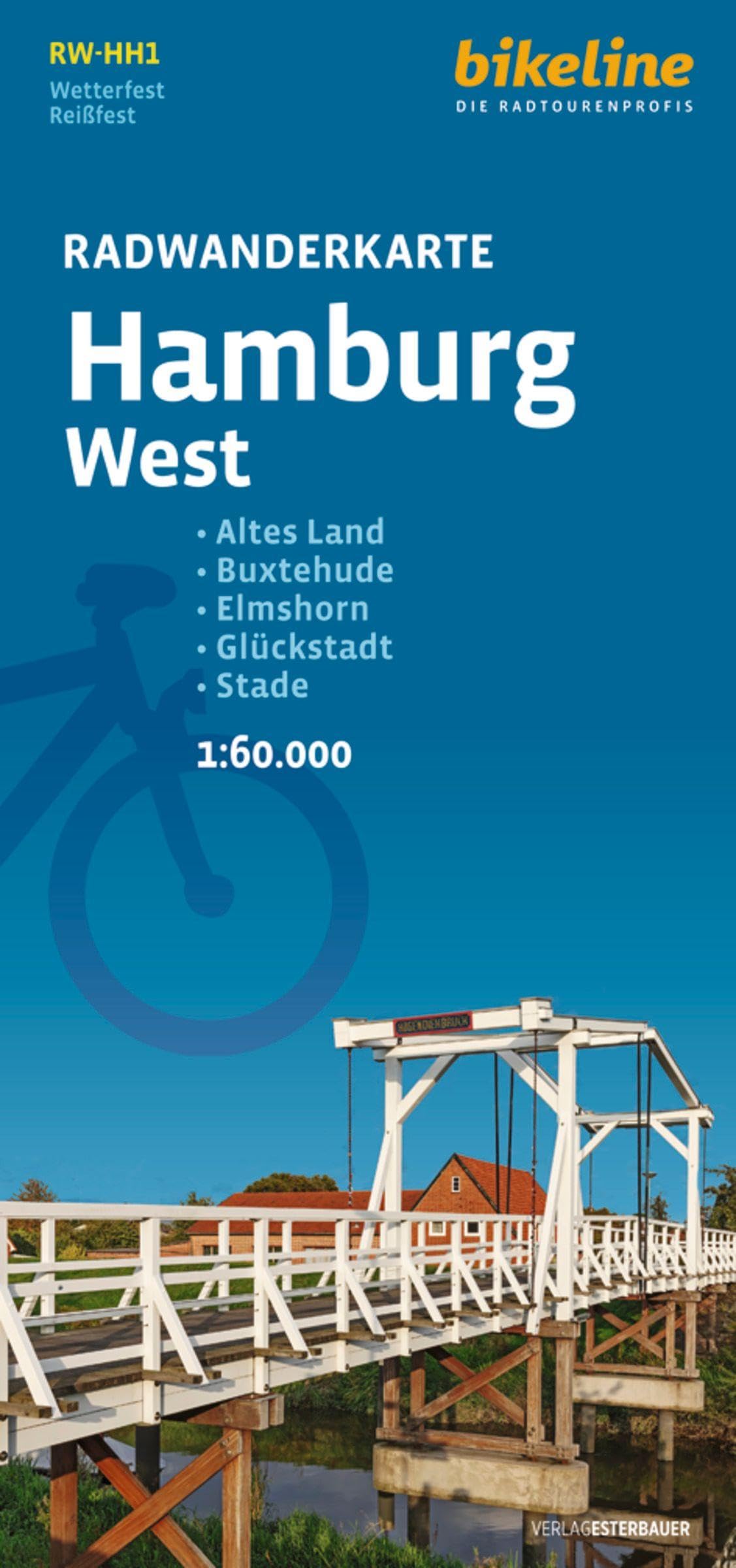 Radwanderkarte Hamburg West RW-HH1: Altes Land – Buxtehude – Elmshorn – Glückstadt – Stade, 1:60.000 (bikeline Radwanderkarte)