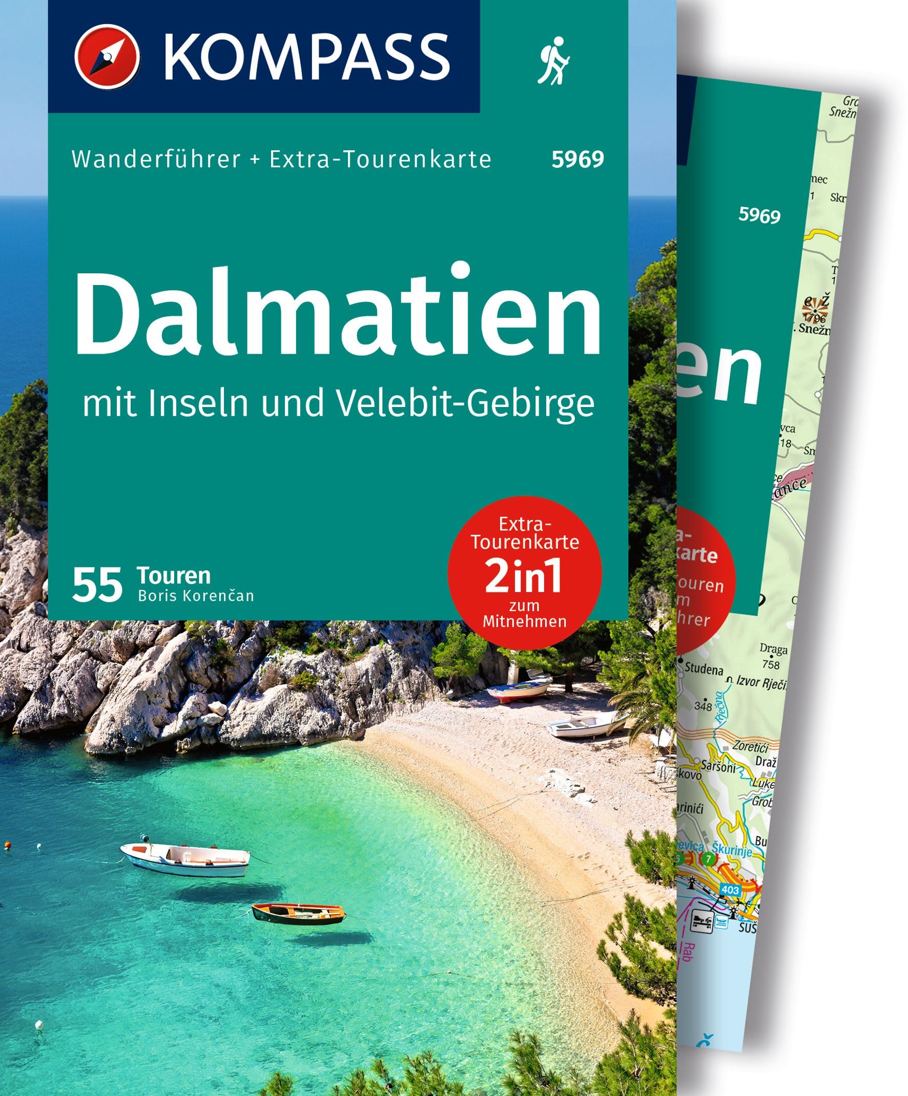 KOMPASS Wanderführer Dalmatien mit Inseln, Velebit-Gebirge und Plitvicer Seen, 55 Touren mit Extra-Tourenkarte: GPS-Daten zum Download