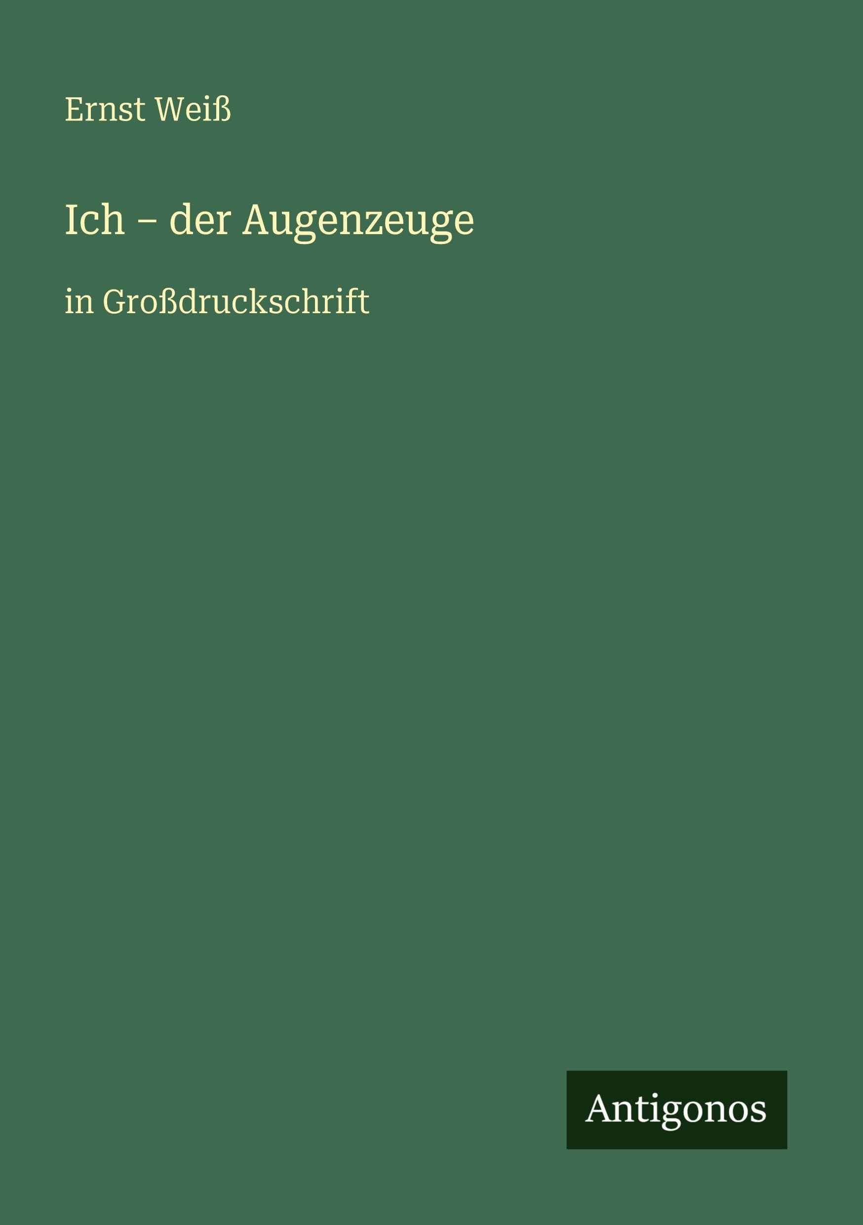 Ich - der Augenzeuge: in Großdruckschrift