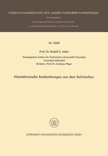 Kleintektonische Beobachtungen aus dem Ruhrkarbon (Forschungsberichte des Landes Nordrhein-Westfalen)