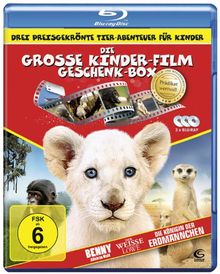 Die große Kinderfilm-Geschenk-Box mit drei preisgekrönten Tier-Abenteuern: Der weiße Löwe, Benny - Allein im Wald, Die Königin der Erdmännchen (3 Blu-rays)