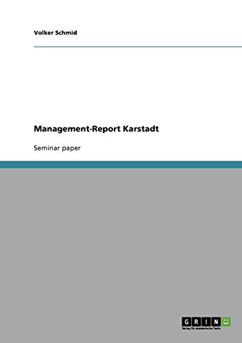 Management-Report Karstadt