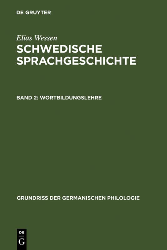 Wortbildungslehre (Grundriß der germanischen Philologie, 18, Band 18)