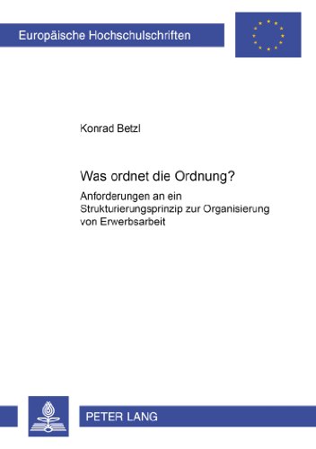 Was ordnet die Ordnung?: Anforderungen an ein Strukturierungsprinzip zur Organisierung von Erwerbsarbeit (Europäische Hochschulschriften / European ... / Publications Universitaires Européennes)