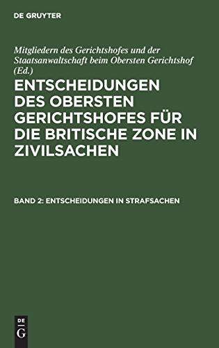 Entscheidungen in Strafsachen (Entscheidungen des Obersten Gerichtshofes für die Britische Zone in Zivilsachen)