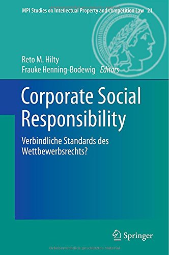 Corporate Social Responsibility: Verbindliche Standards des Wettbewerbsrechts? (MPI Studies on Intellectual Property and Competition Law)
