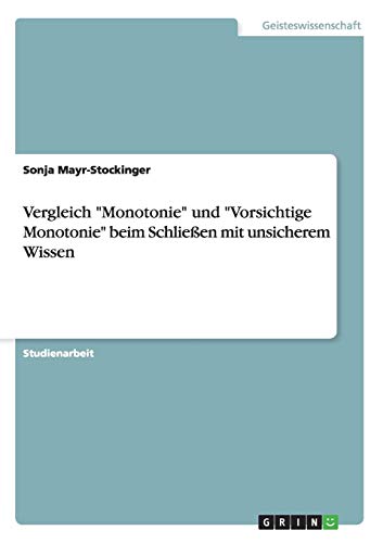 Vergleich Monotonie und Vorsichtige Monotonie beim Schließen mit unsicherem Wissen