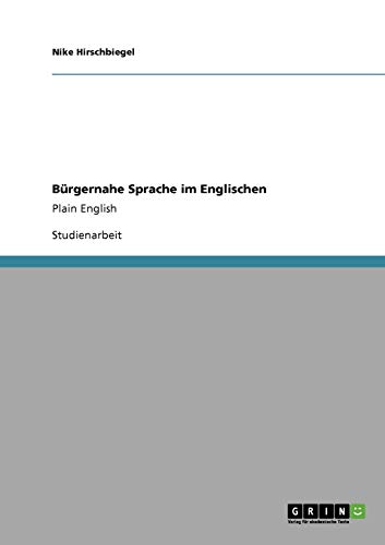 Bürgernahe Sprache im Englischen: Plain English