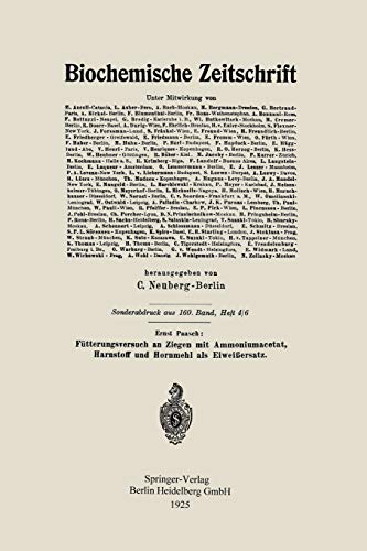 Fütterungsversuch an Ziegen mit Ammoniumacetat, Harnstoff und Hornmehl als Eiweißersatz