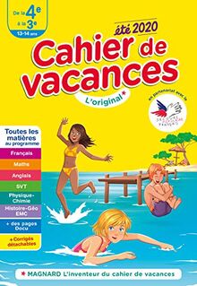 Cahier de vacances de la 4e à la 3e, 13-14 ans : toutes les matières au programme : été 2020