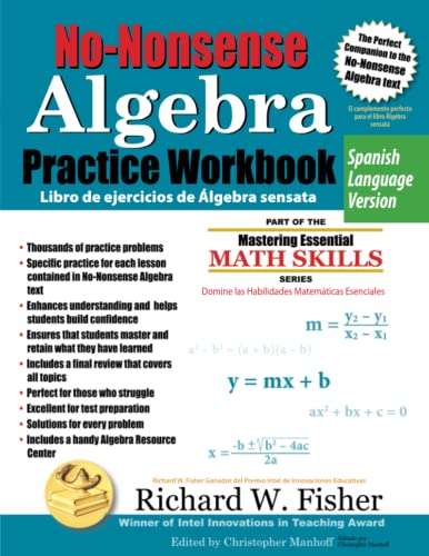 No-Nonsense Algebra Practice Workbook, Spanish Language Version (Stepping Stones to Proficiency in Algebra - Spanish, Band 5)
