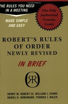 Robert's Rules of Order Newly Revised in Brief (Roberts Rules of Order in Brief)