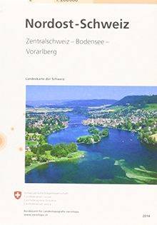 Swisstopo Schweiz Nord-Ost 1 : 200 000: Zentralschweiz , Bodensee, Vorarlberg: Zentrolschweiz , Bodensee, Vorarlberg (Carte Nationale de la Suisse)
