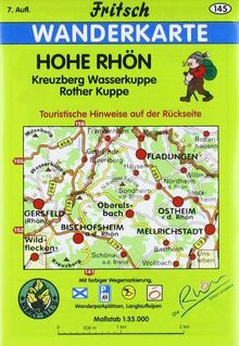 Hohe Rhön 1 : 35 000. Fritsch Wanderkarte: Kreuzberg, Wasserkuppe, Rother Kuppe. Touristische Hinweise